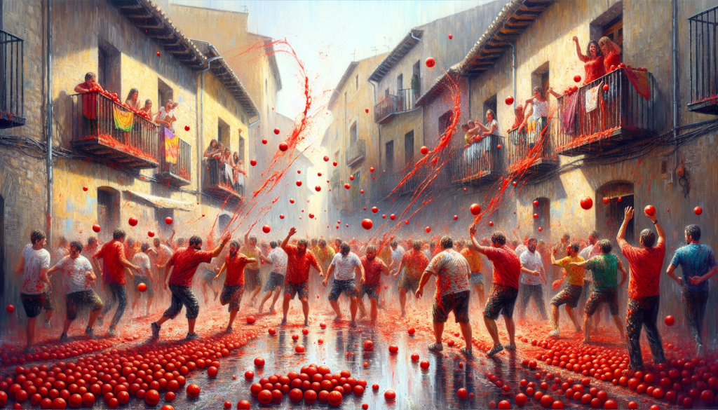 Una representación de la tomatina de Bunyol.