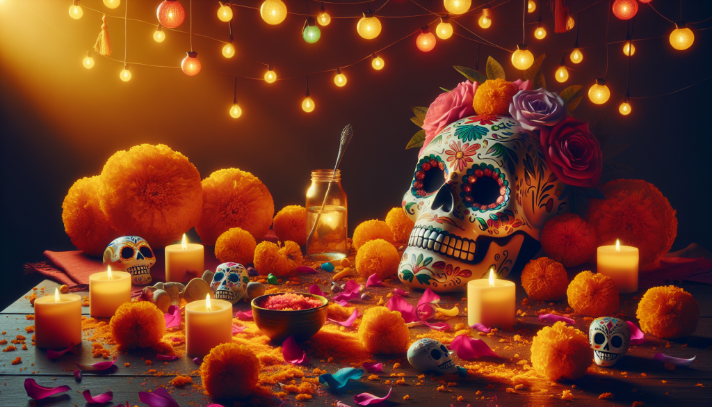 Altar decorado para celebrar el Día de los Muertos en México.