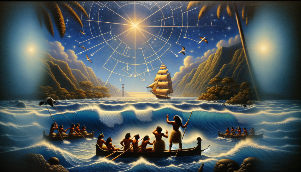 Alegoría de los métodos de navegación en la Polinesia.