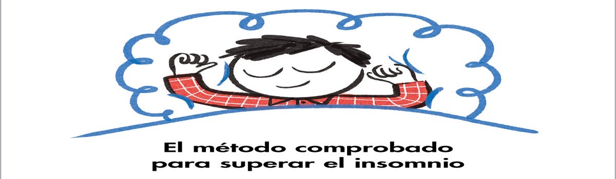 Ilustración de una persona con ojos cerrados, estirándose en la cama, sugiriendo sueño reparador y alivio del insomnio